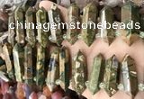 CTD2246 Top drilled 10*22mm - 12*45mm faceted nuggets rhyolite beads