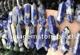 CTD2247 Top drilled 10*22mm - 12*45mm faceted nuggets sodalite beads