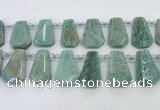 CTD2269 Top drilled 16*28mm - 20*30mm faceted freeform amazonite beads