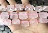 CTD2280 Top drilled 15*20mm - 17*23mm freeform rose quartz beads