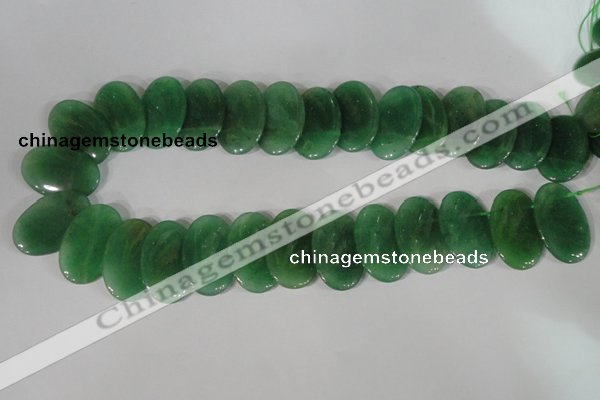 CTD23 Top drilled 20*30mm oval green aventurine beads wholesale