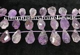 CTD2302 Top drilled 16*22mm - 25*35mm faceted nuggets amethyst beads