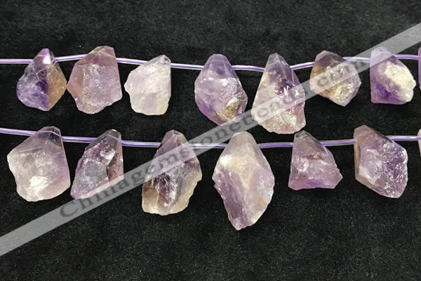 CTD2303 Top drilled 20*25mm - 25*45mm faceted nuggets amethyst beads