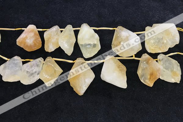 CTD2304 Top drilled 20*25mm - 30*45mm faceted nuggets citrine beads