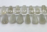 CTD2332 Top drilled 16*18mm - 20*30mm faceted freeform moonstone beads