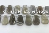 CTD2334 Top drilled 16*18mm - 20*30mm faceted freeform moonstone beads