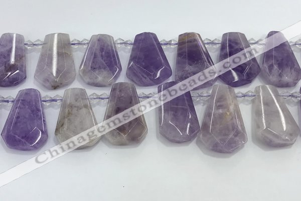 CTD2338 Top drilled 16*18mm - 20*30mm freeform lavender amethyst beads