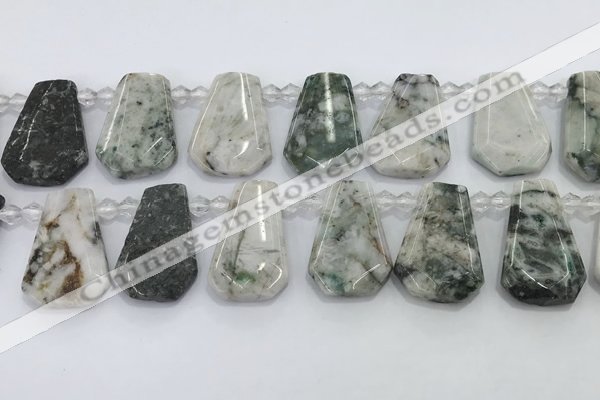 CTD2343 Top drilled 16*18mm - 20*30mm faceted freeform jade beads