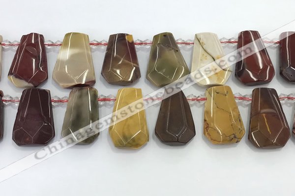 CTD2348 Top drilled 16*18mm - 20*30mm faceted freeform mookaite beads
