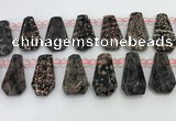 CTD2351 Top drilled 16*18mm - 20*30mm freeform red snowflake obsidian beads