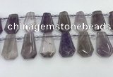 CTD2356 Top drilled 16*18mm - 20*30mm faceted freeform amethyst beads