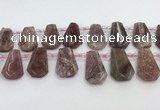 CTD2358 Top drilled 16*18mm - 20*30mm freeform strawberry quartz beads