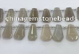 CTD2362 Top drilled 16*18mm - 20*30mm faceted freeform moonstone beads