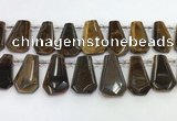 CTD2365 Top drilled 16*18mm - 20*30mm faceted freeform tiger eye beads