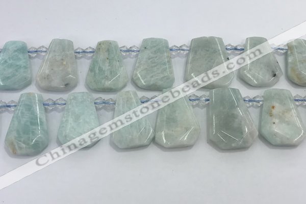 CTD2366 Top drilled 16*18mm - 20*30mm faceted freeform amazonite beads