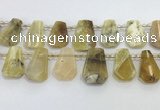 CTD2368 Top drilled 16*18mm - 20*30mm freeform yellow opal beads