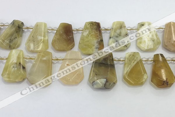 CTD2368 Top drilled 16*18mm - 20*30mm freeform yellow opal beads