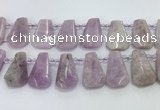 CTD2369 Top drilled 16*18mm - 20*30mm faceted freeform kunzite beads