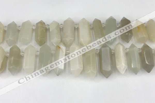 CTD2392 Top drilled 13*30mm - 14*42mm sticks moonstone beads