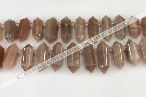 CTD2394 Top drilled 13*30mm - 14*42mm sticks moonstone beads