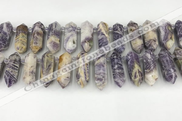CTD2395 Top drilled 13*30mm - 14*42mm sticks charoite beads