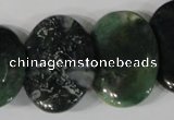 CTD25 Top drilled 20*30mm oval moss agate beads wholesale