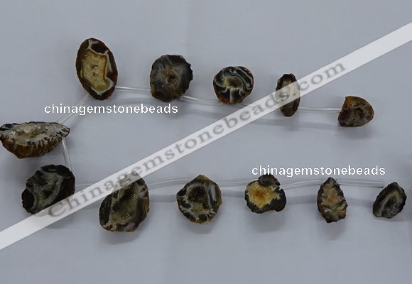 CTD2501 Top drilled 15*20mm - 25*35mm freeform druzy agate beads