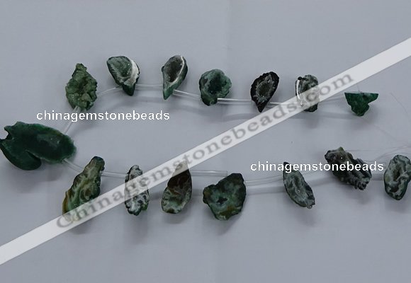 CTD2505 Top drilled 15*20mm - 25*35mm freeform druzy agate beads