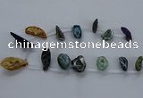 CTD2507 Top drilled 15*20mm - 25*35mm freeform druzy agate beads