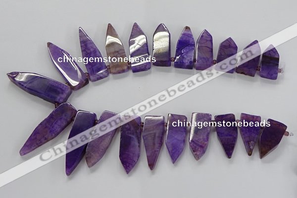 CTD2511 Top drilled 15*25mm - 16*50mm sticks agate gemstone beads