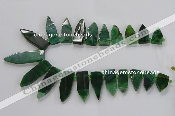 CTD2514 Top drilled 15*25mm - 16*50mm sticks agate gemstone beads