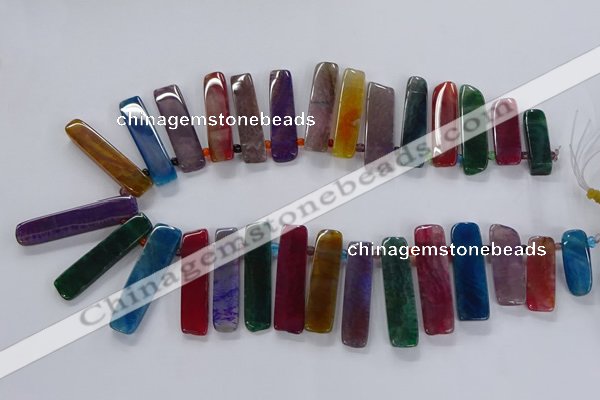 CTD2522 Top drilled 10*25mm - 12*50mm sticks agate gemstone beads