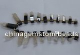 CTD2525 Top drilled 8*25mm - 11*50mm sticks druzy agate beads