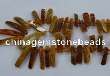 CTD2533 Top drilled 8*30mm - 11*50mm sticks agate gemstone beads