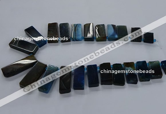 CTD2545 Top drilled 12*20mm - 15*40mm rectangle agate gemstone beads