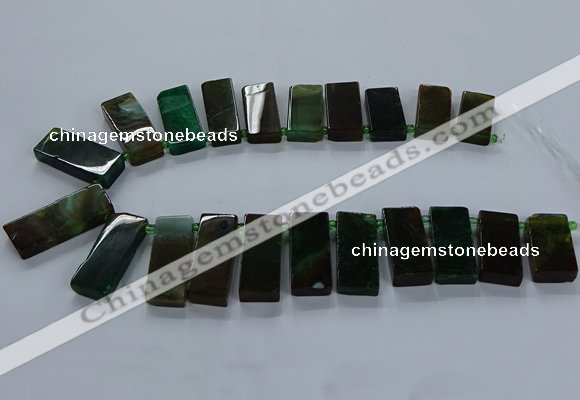 CTD2546 Top drilled 12*20mm - 15*40mm rectangle agate gemstone beads