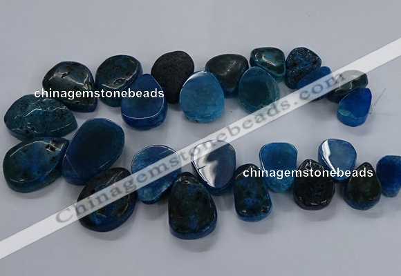 CTD2552 Top drilled 18*25mm - 30*40mm freeform agate gemstone beads