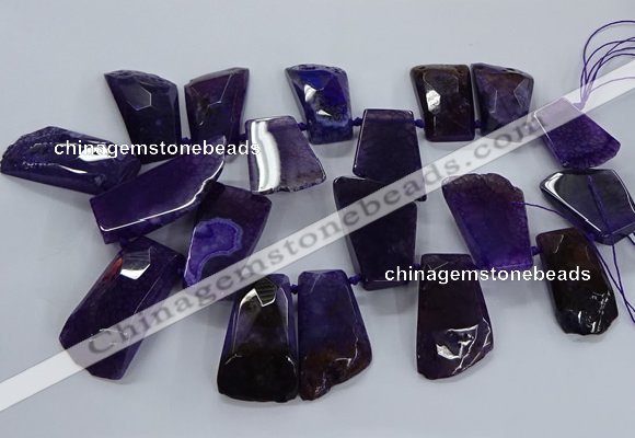 CTD2557 Top drilled 20*35mm - 30*45mm freeform agate gemstone beads