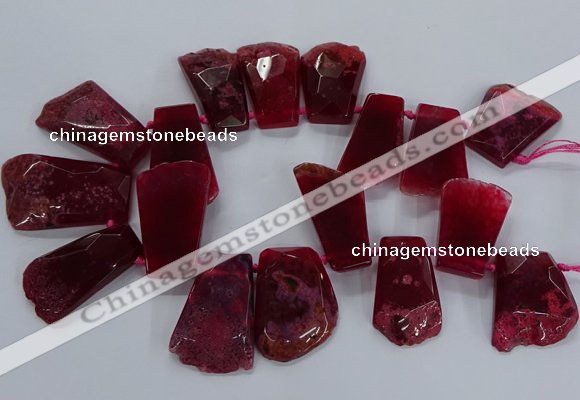 CTD2558 Top drilled 20*35mm - 30*45mm freeform agate gemstone beads