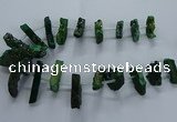 CTD2582 Top drilled 10*30mm - 10*50mm sticks plated druzy agate beads