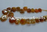 CTD2585 Top drilled 20*25mm - 30*40mm faceted freeform agate beads