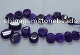 CTD2586 Top drilled 20*25mm - 30*40mm faceted freeform agate beads