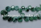 CTD2589 Top drilled 20*25mm - 30*40mm faceted freeform agate beads