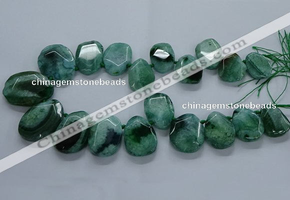 CTD2589 Top drilled 20*25mm - 30*40mm faceted freeform agate beads