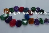 CTD2591 Top drilled 20*25mm - 30*40mm faceted freeform agate beads