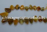 CTD2593 Top drilled 15*20mm - 25*35mm faceted freeform agate beads