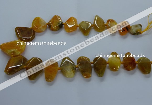 CTD2593 Top drilled 15*20mm - 25*35mm faceted freeform agate beads