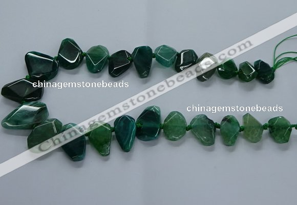 CTD2598 Top drilled 15*20mm - 25*35mm faceted freeform agate beads