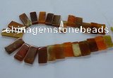 CTD2608 Top drilled 14*27mm - 16*42mm rectangle agate beads