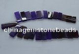 CTD2609 Top drilled 14*27mm - 16*42mm rectangle agate beads